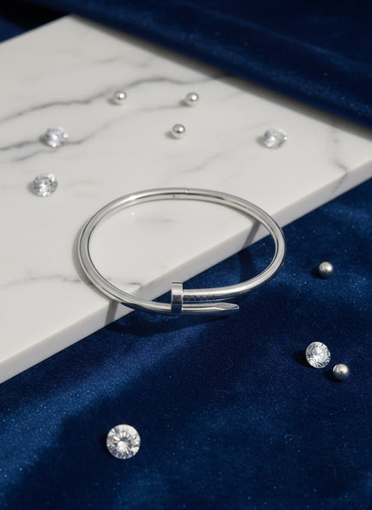Royal Unisex Silver Nail Bangle