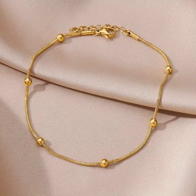 Royal Golden Stainless Steel Snake Chain Ankle Bracelet