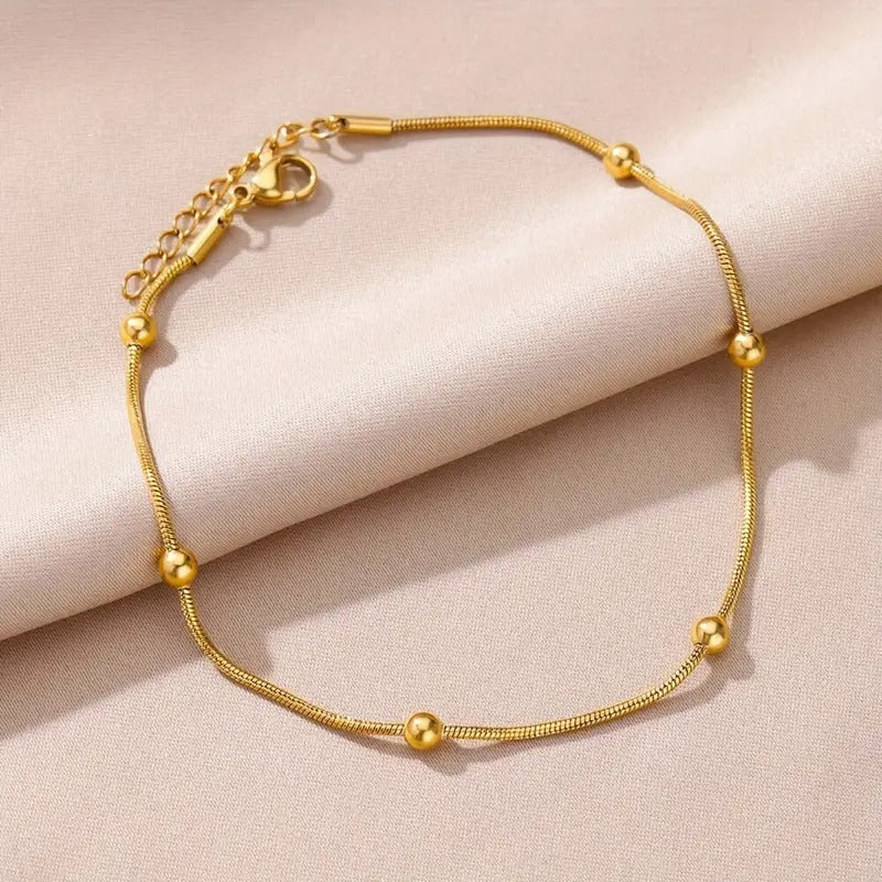 Royal Golden Stainless Steel Snake Chain Ankle Bracelet