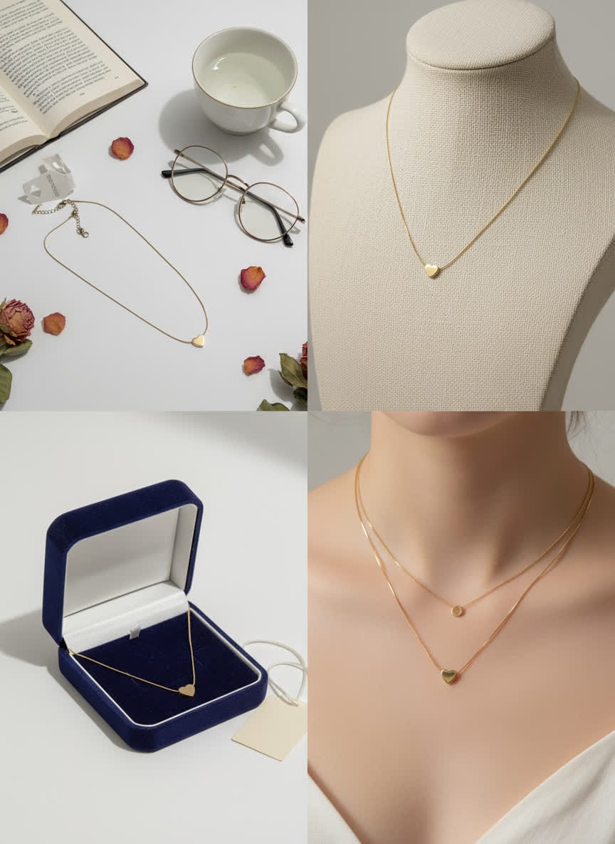 Royal Elegant Golden Heart Pendant