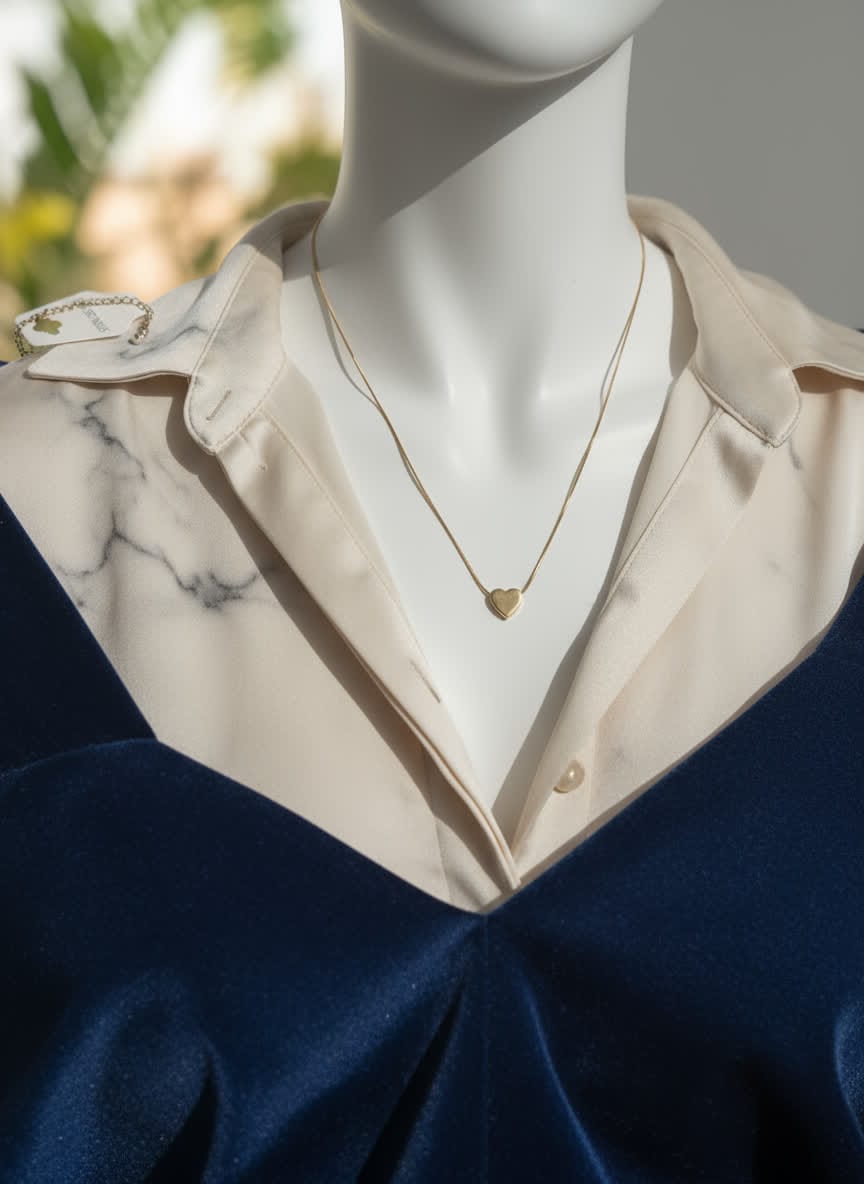 Royal Elegant Golden Heart Pendant