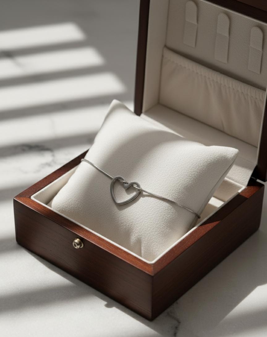 Royal Elegant Silver Heart Bracelet